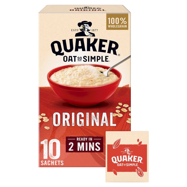 Quaker Oat So Simple Original Porridge Sachets Cereal   10 per pack Cereals M&S   