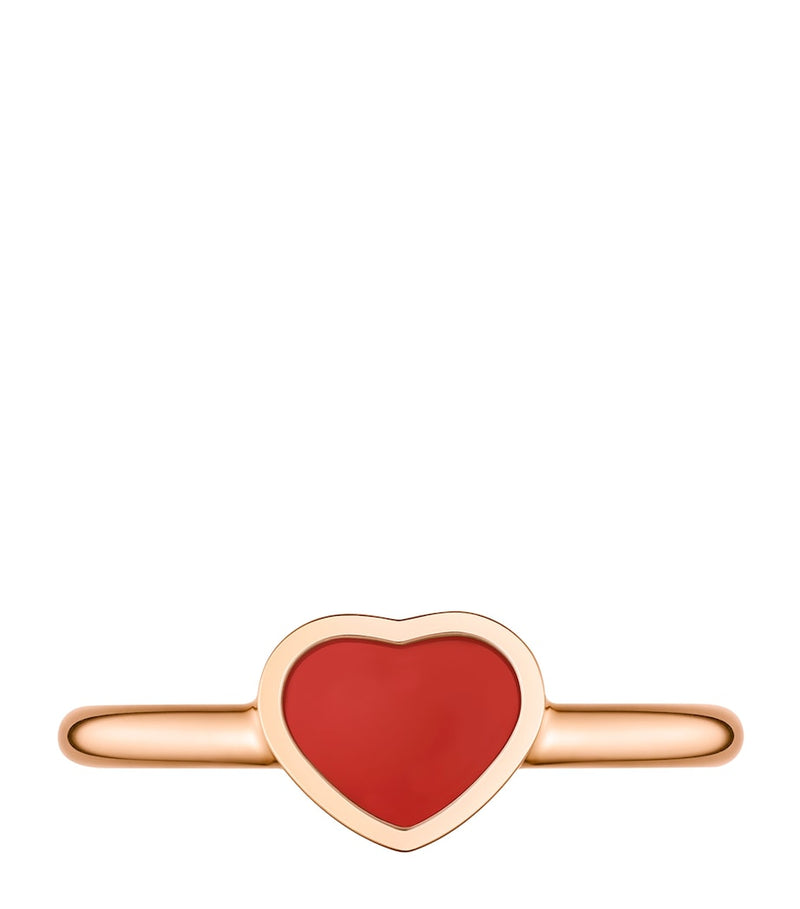 Chopard Happy Hearts ring 18k rose gold carnelian, UK version