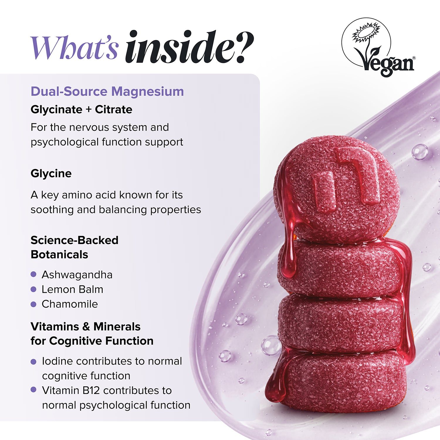 Novomins Calm Magnesium Glycinate Gummies 60, imported from the UK