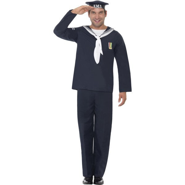 Smiffys Naval Seaman costume with hat top trousers, imported from the UK