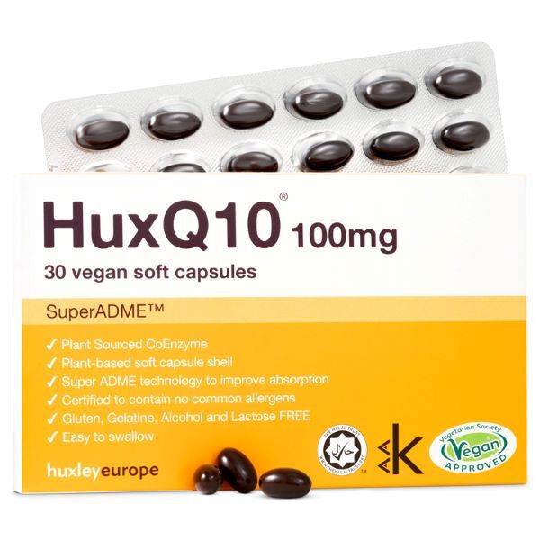 Huxley Europe Coenzyme Q10 100mg 30 capsules, imported from the UK