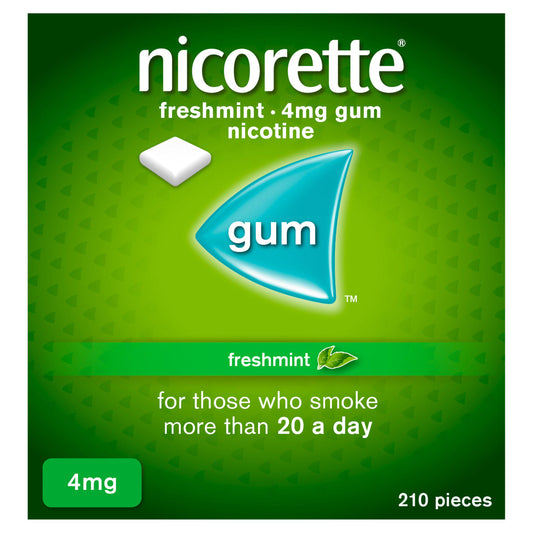 Nicorette Freshmint Chewing Gum - 4mg, x210 Pieces (stop smoking aid)