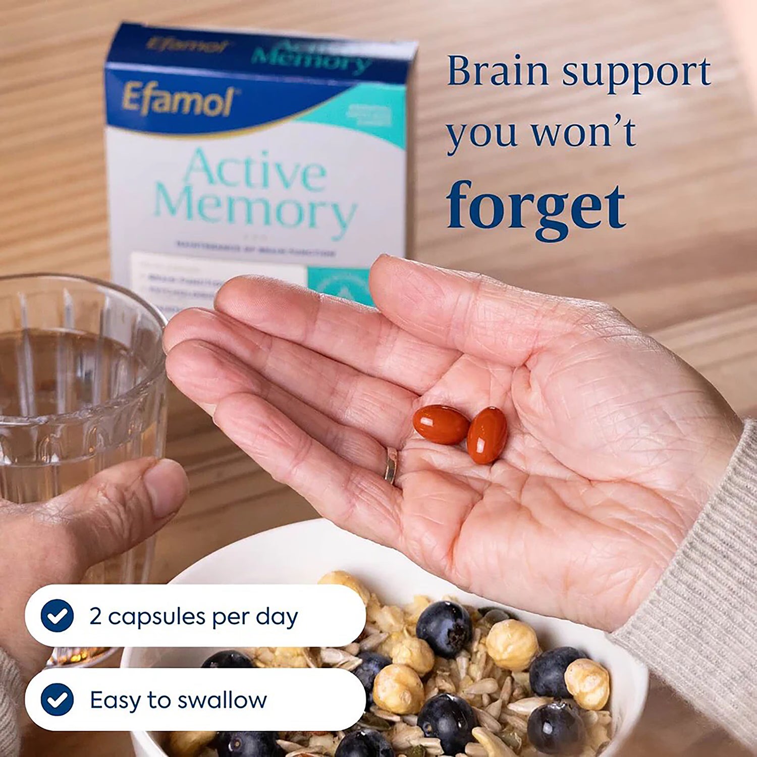 Efamol Active Memory brain supplement 30 capsules, UK version