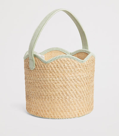 Panier de Pâques en raffia avec anse, 15 cm x 21 cm x 20 cm