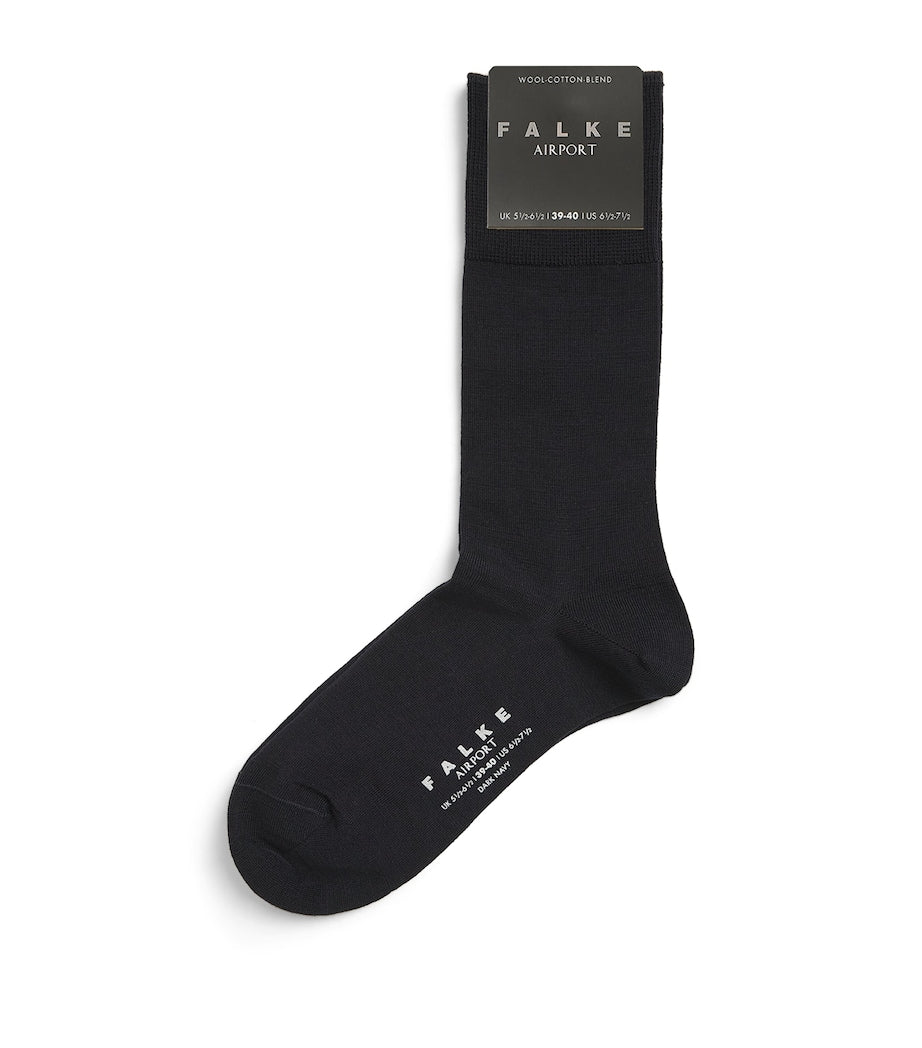 Falke virgin wool-blend airport socks, imported from the UK