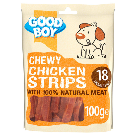 Good Boy Pawsley & Co Chewy Chicken Strips Dog Treats 100g Dog chews Sainsburys   