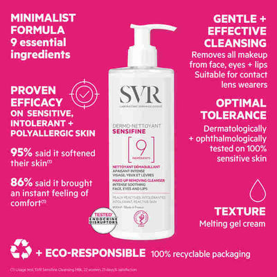 Superdrug SVR Sensifine Beroligende Ultra-Skånsom Rensende Melk 400ml- Kjøp online hos McGrocer