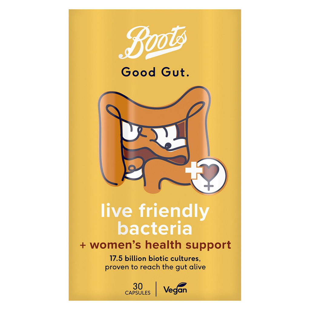 Boots Good Gut Live Friendly Bacteria + Women's Health Support 30 Capsules