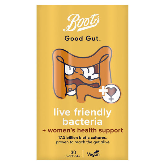 Boots Good Gut Live Friendly Bacteria + Women's Health Support 30 Capsules GOODS Boots   