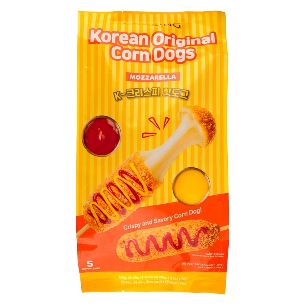 h'Cook Korean crispy mozzarella corn dog 5 pieces (British brand)