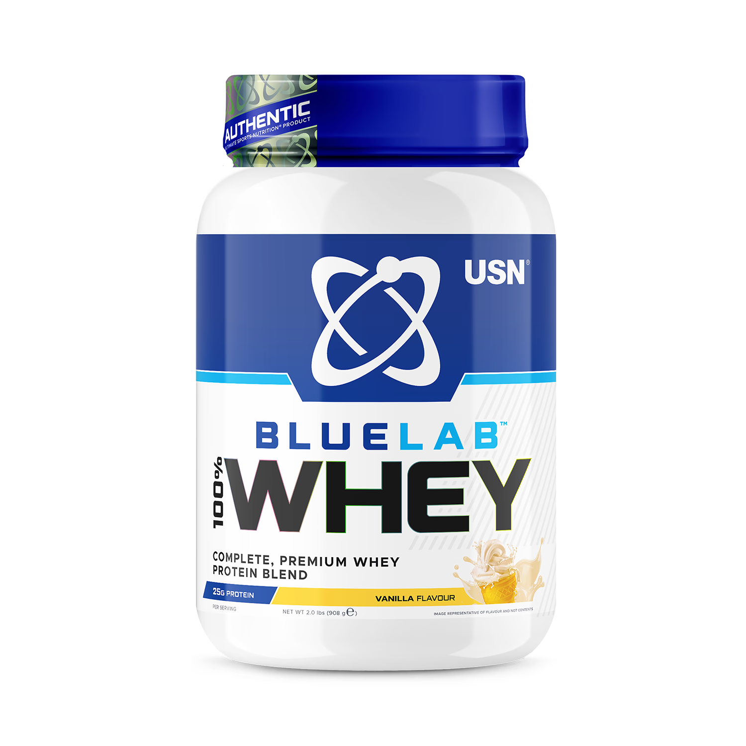 USN Blue Lab Whey vanilla protein powder 908g (British brand)