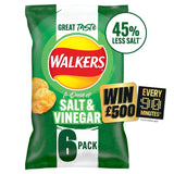 Walkers Less Salt a Dash of Salt & Vinegar Multipack Crisps 6x25g GOODS Sainsburys   