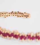Suzanne Kalan rose gold diamond and ruby shimmer bangle (British brand)