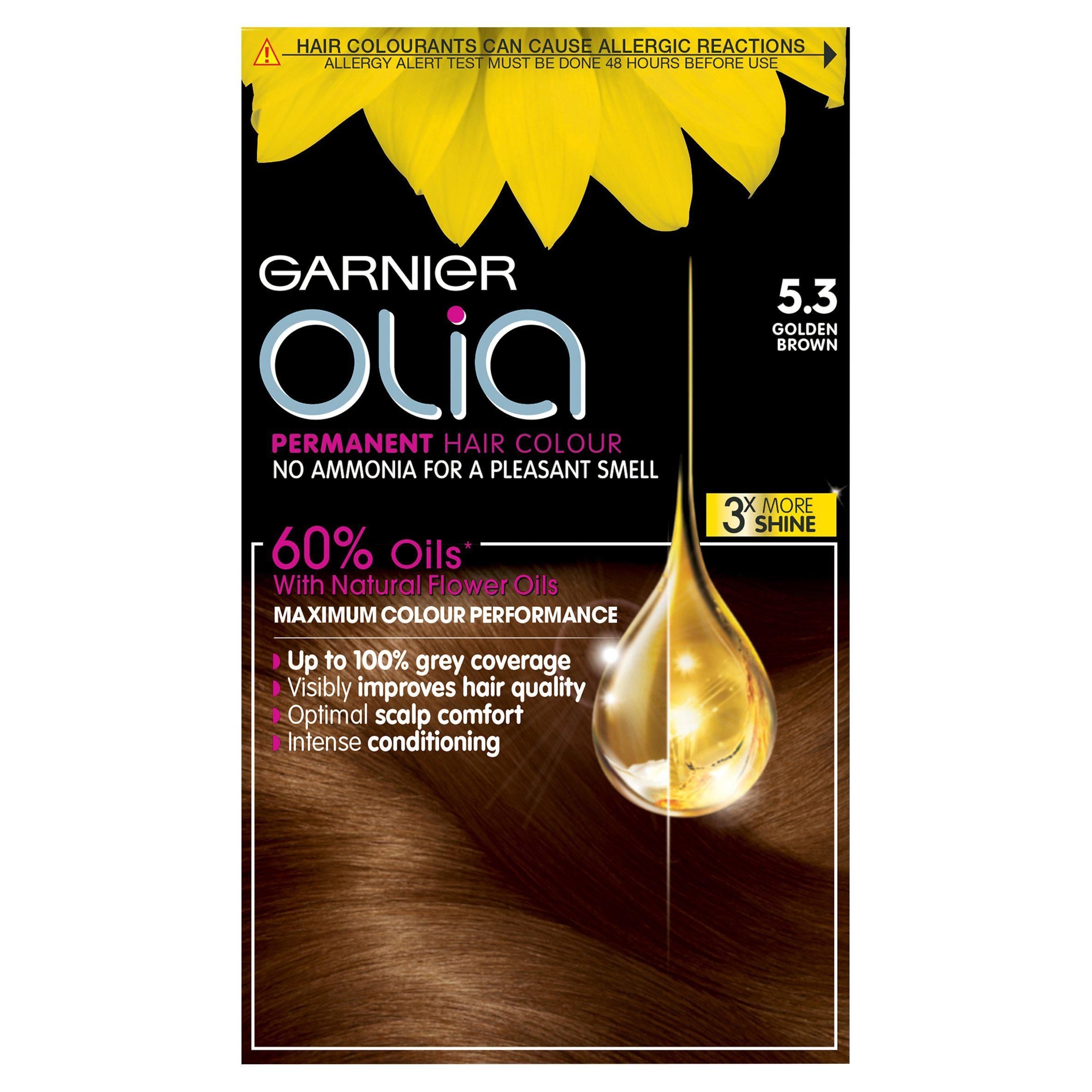 Garnier Olia Permanent No Ammonia Hair Dye Golden Brown 5.3 Brunette Sainsburys   