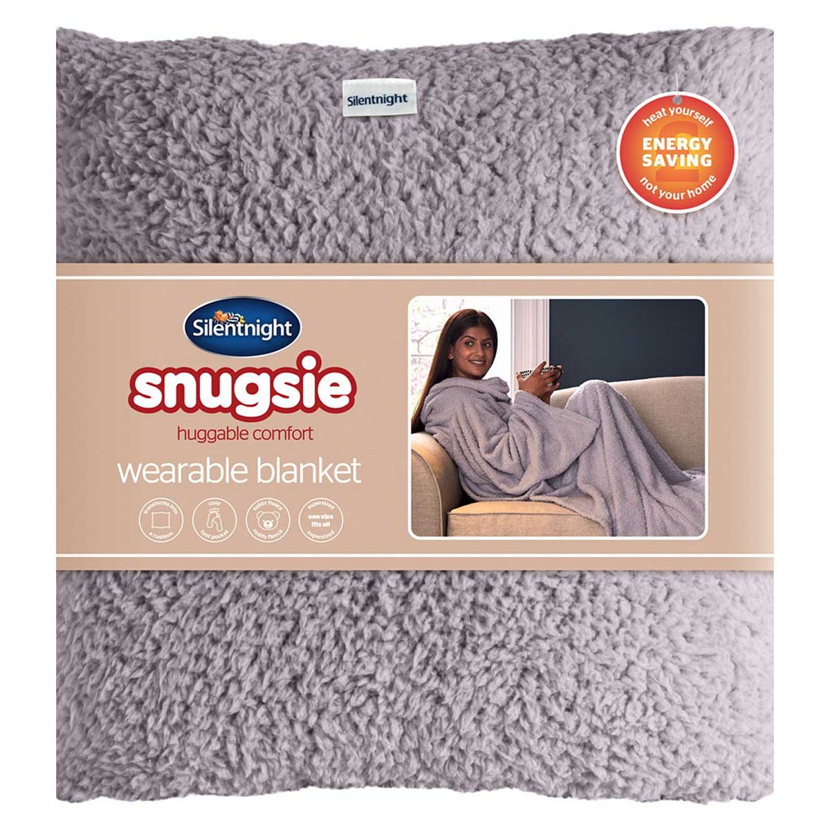 Silentnight Snugsie Wearable Blanket Silver GOODS Boots   