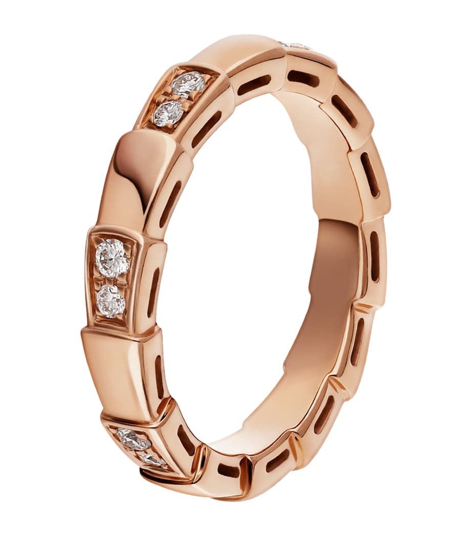 Bvlgari Serpenti Viper ring rose gold diamonds (British brand)