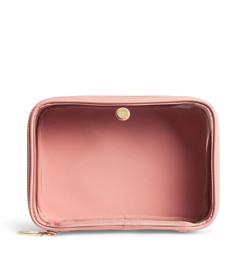 Harrods clear cosmetic bag with gold zip, UK version
