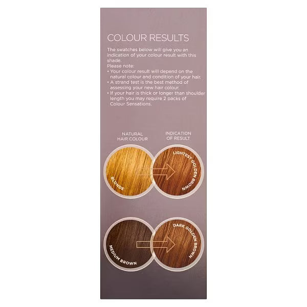 Superdrug Sensations Rich Honey Brown 7.73 hair dye (British brand)