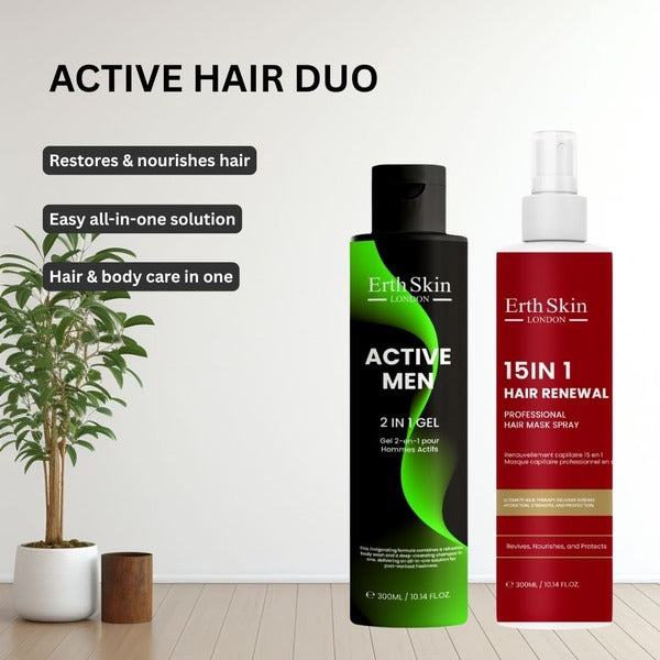 Erth Skin London 2in1 gel and hair spray bundle 2x300ml, UK version