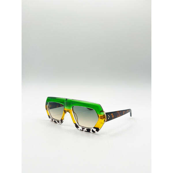 SVNX flat sunglasses multi print (British brand)