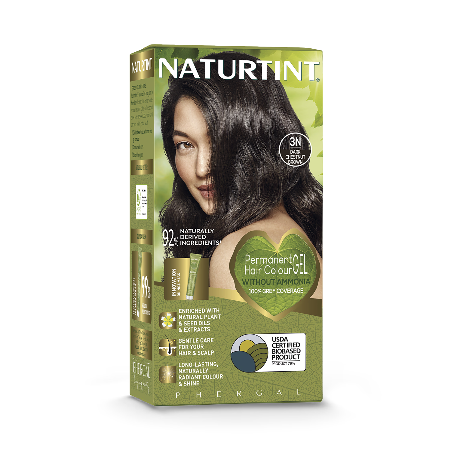 Naturtint permanent hair colour 3N dark chestnut brown, imported from the UK