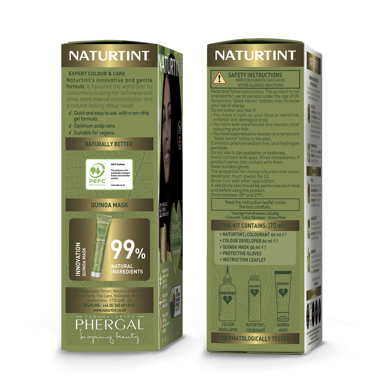Naturtint permanent hair colour 3N dark chestnut brown, imported from the UK
