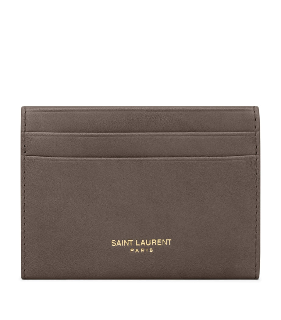 Saint Laurent letter card holder in calfskin leather, imported from the UK