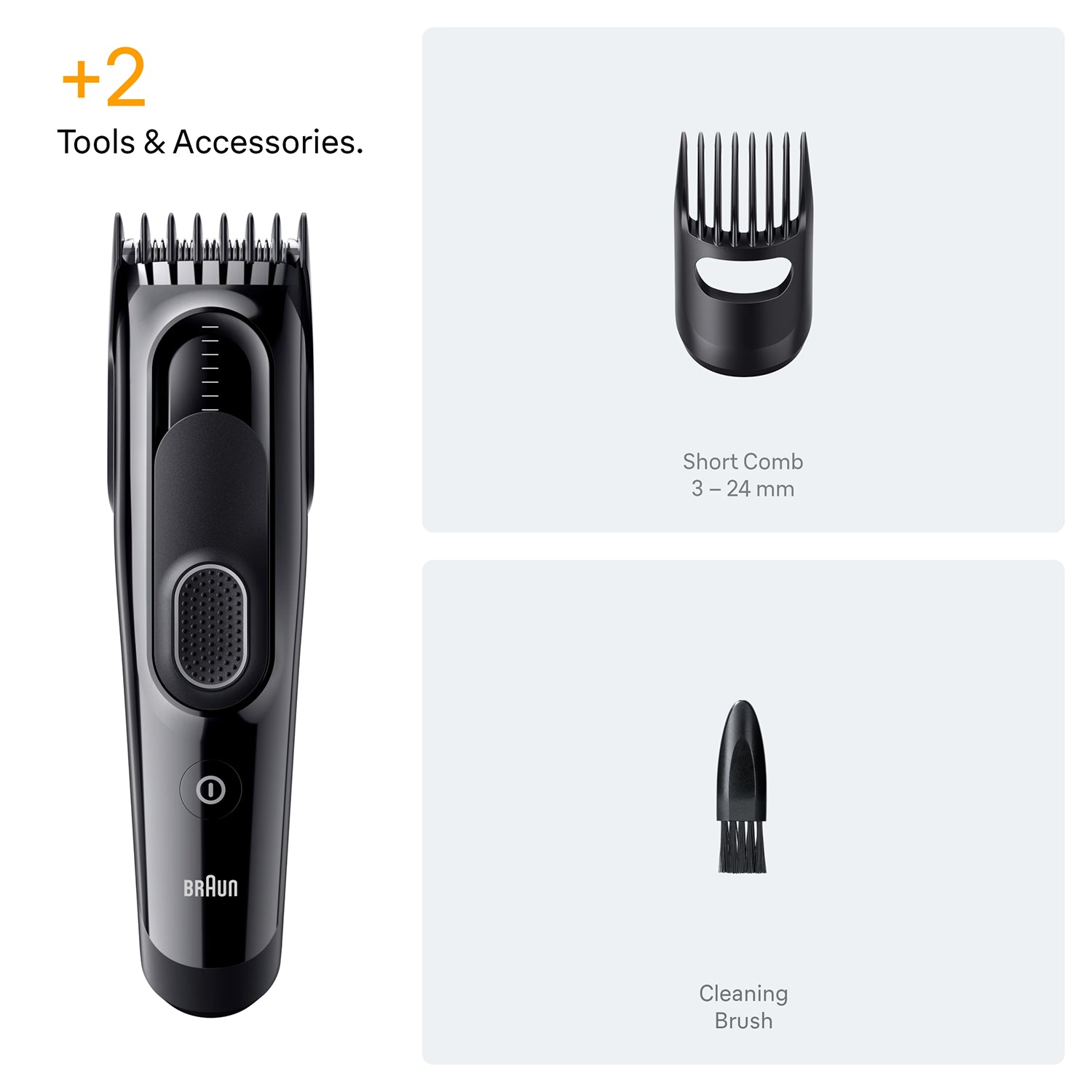 Braun hair clipper HC5510 black with accessories, UK version