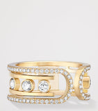 Messika Move 10th Birthday yellow gold diamond ring 0.79ct (British brand)