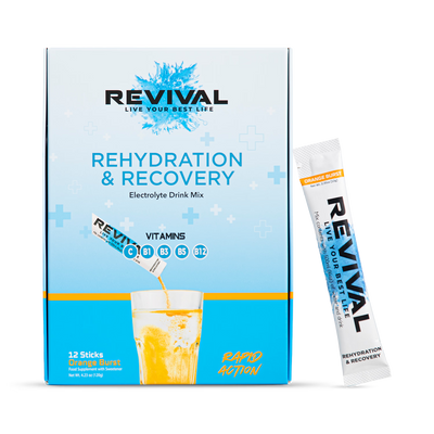 Holland & Barrett Revival Rehydration & Recovery Orange Burst Electrolyte Hydration Powder 12 Pack- Buy online at McGrocer
