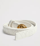 Bottega Veneta Nappa leather belt with sculptural buckle (British brand)