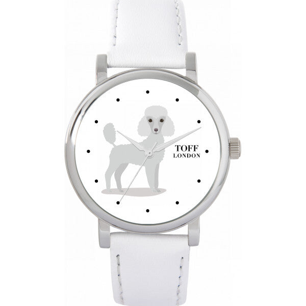 Toff London white ladies poodle dog watch 38mm - British product