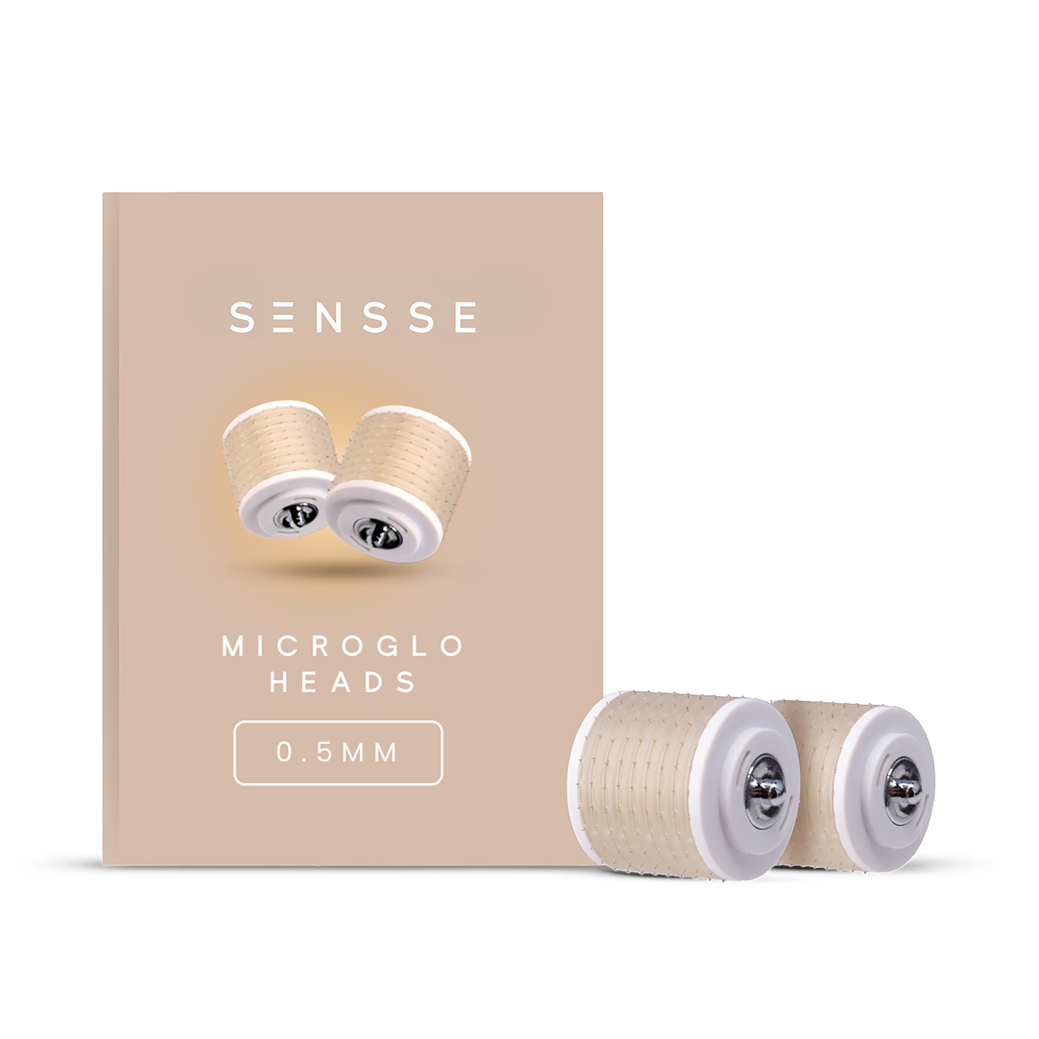 SENSSE MicroGlo 0.5mm microneedling heads (2 pack), imported from the UK