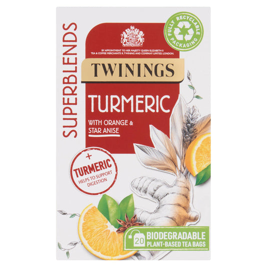Twinings Superblends Turmeric with Orange & Star Anise, 20 Tea Bags GOODS Sainsburys   