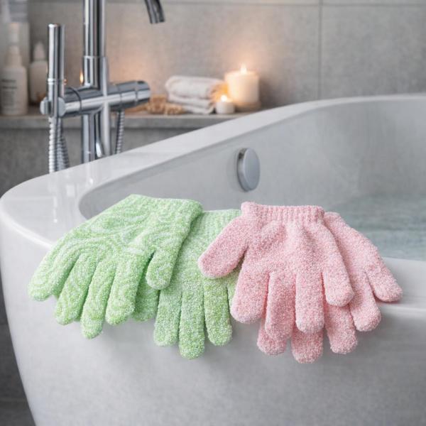 Bathtopia matcha body exfoliating gloves 2 pairs, imported from the UK