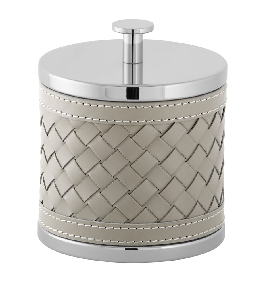 Riviere woven round box home storage accent piece (British brand)