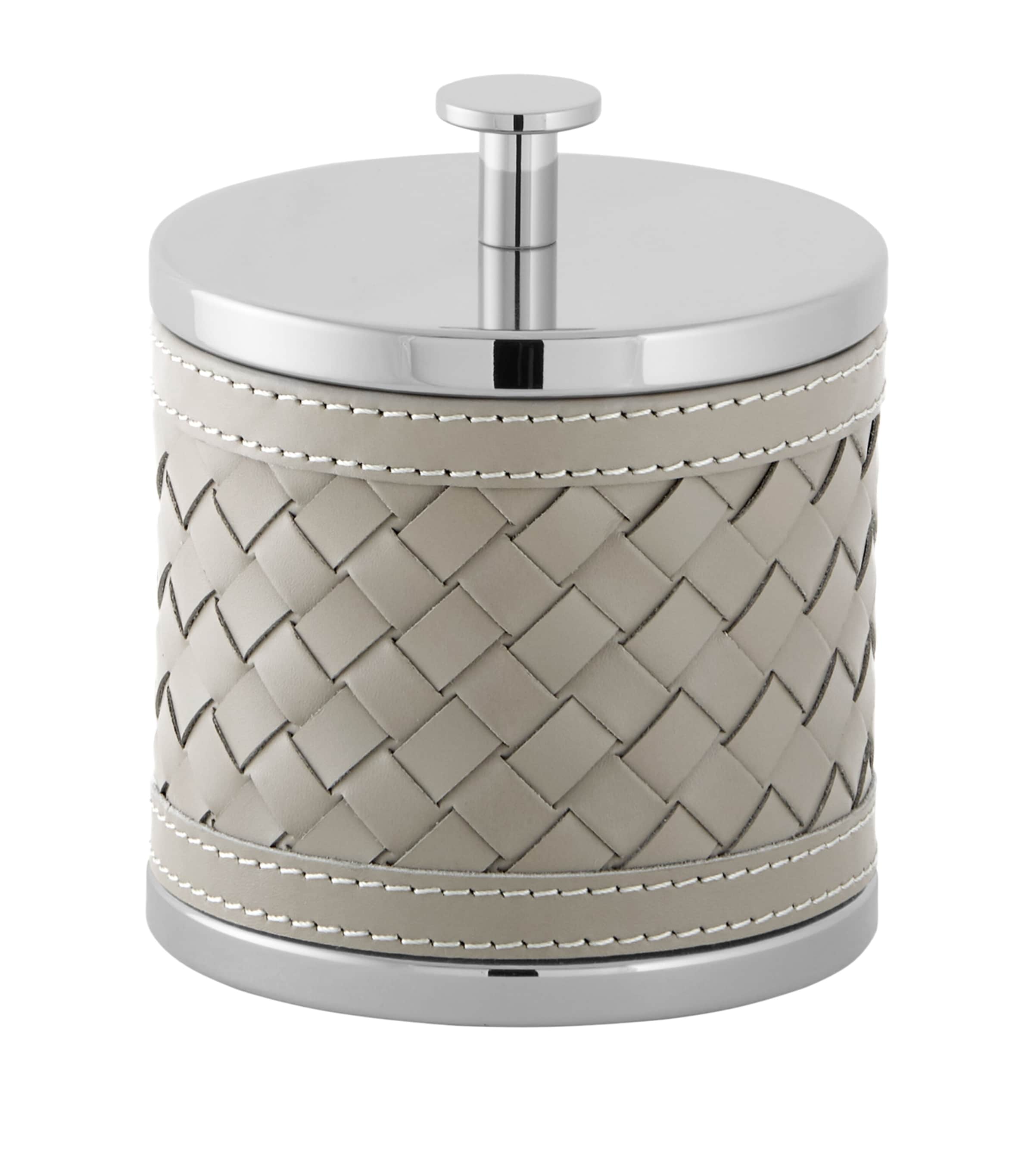 Riviere woven round box home storage accent piece (British brand)