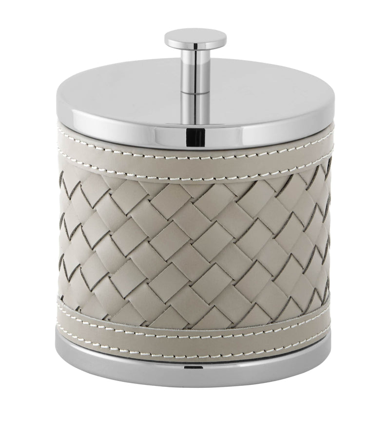 Riviere woven round box home storage accent piece (British brand)