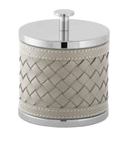 Riviere woven round box home storage accent piece (British brand)