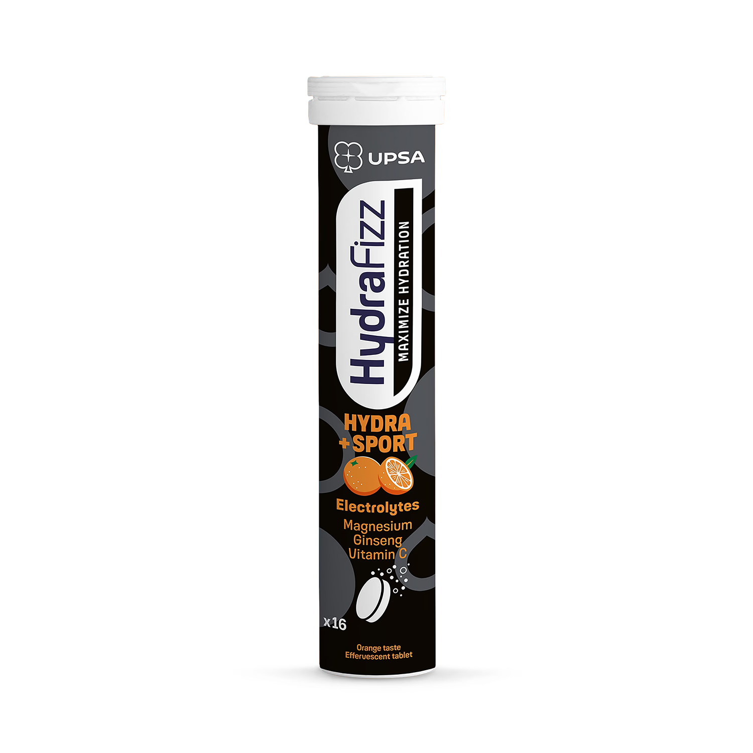 Hydrafizz effervescent supplement orange flavoured, UK version