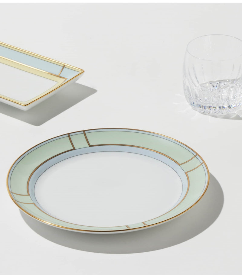 GINORI 1735 porcelain side plate in green 24cm, UK version
