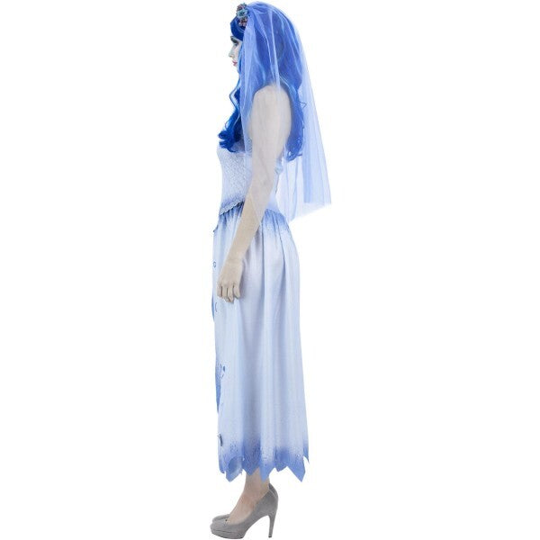 Smiffys Corpse Bride Emily costume dress and headband, imported from the UK