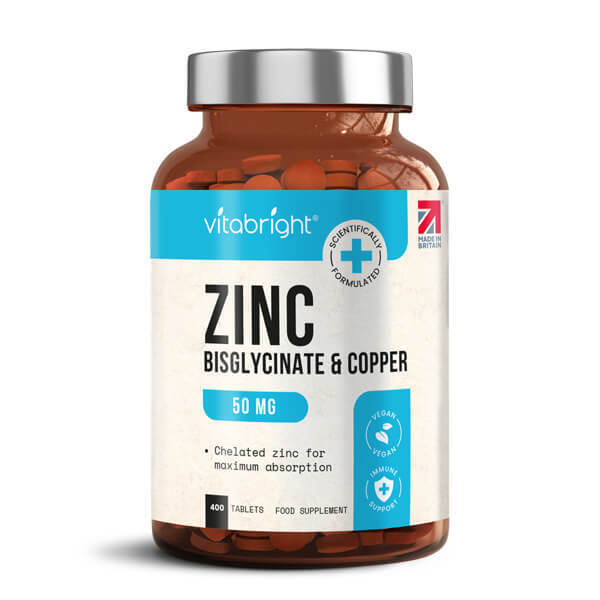 VitaBright Zinc Bisglycinate with Copper 400 tablets, UK version