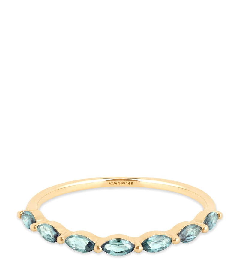Astrid & Miyu yellow gold alexandrite marquise ring, UK version