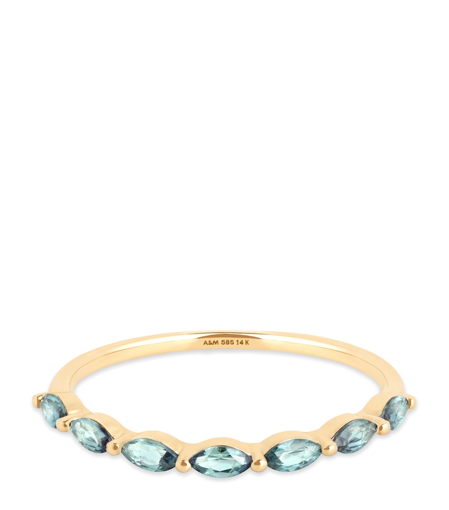 Astrid & Miyu yellow gold alexandrite marquise ring, UK version