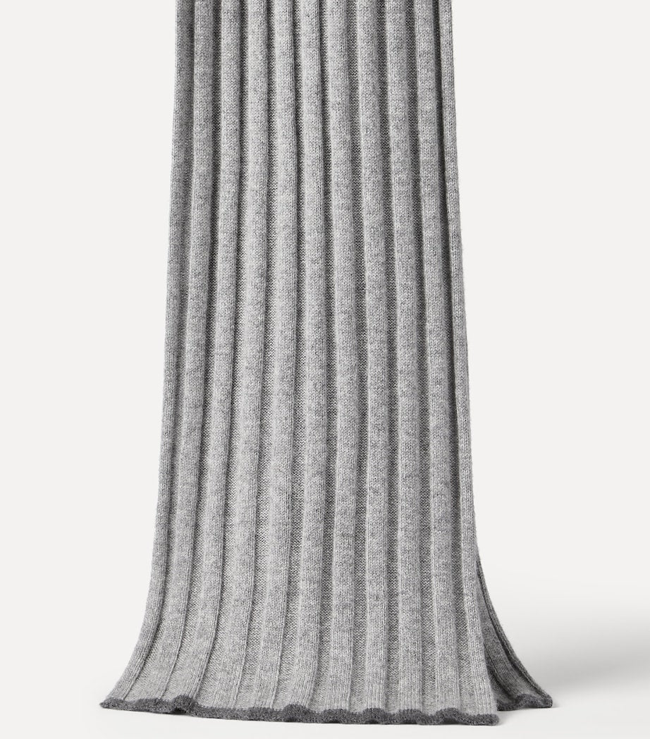 Brunello Cucinelli cashmere ribbed scarf 167cm x 30cm, UK version