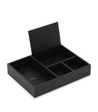 Smythson Panama leather valet tray (British brand)