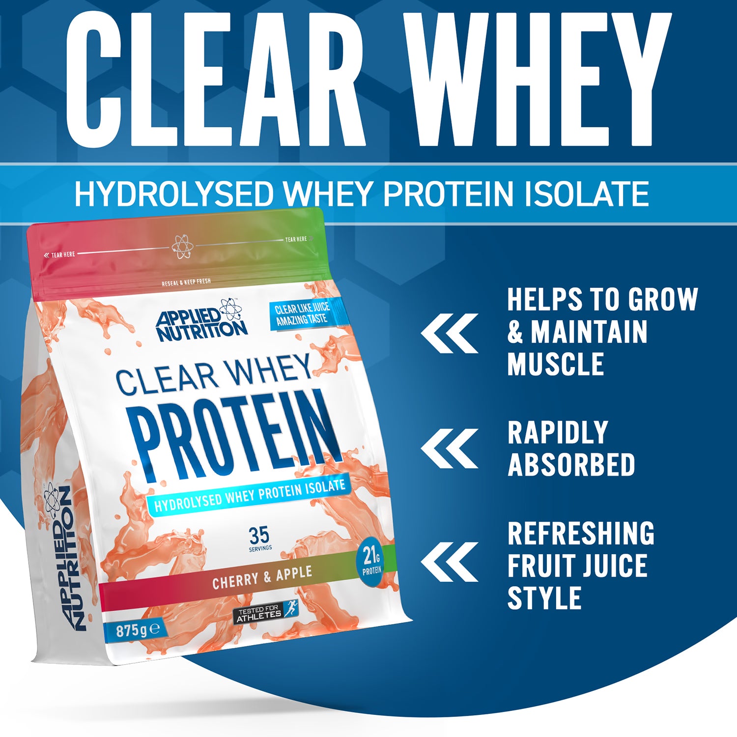 Applied Nutrition Clear Whey Protein Cherry & Apple 875g - British product