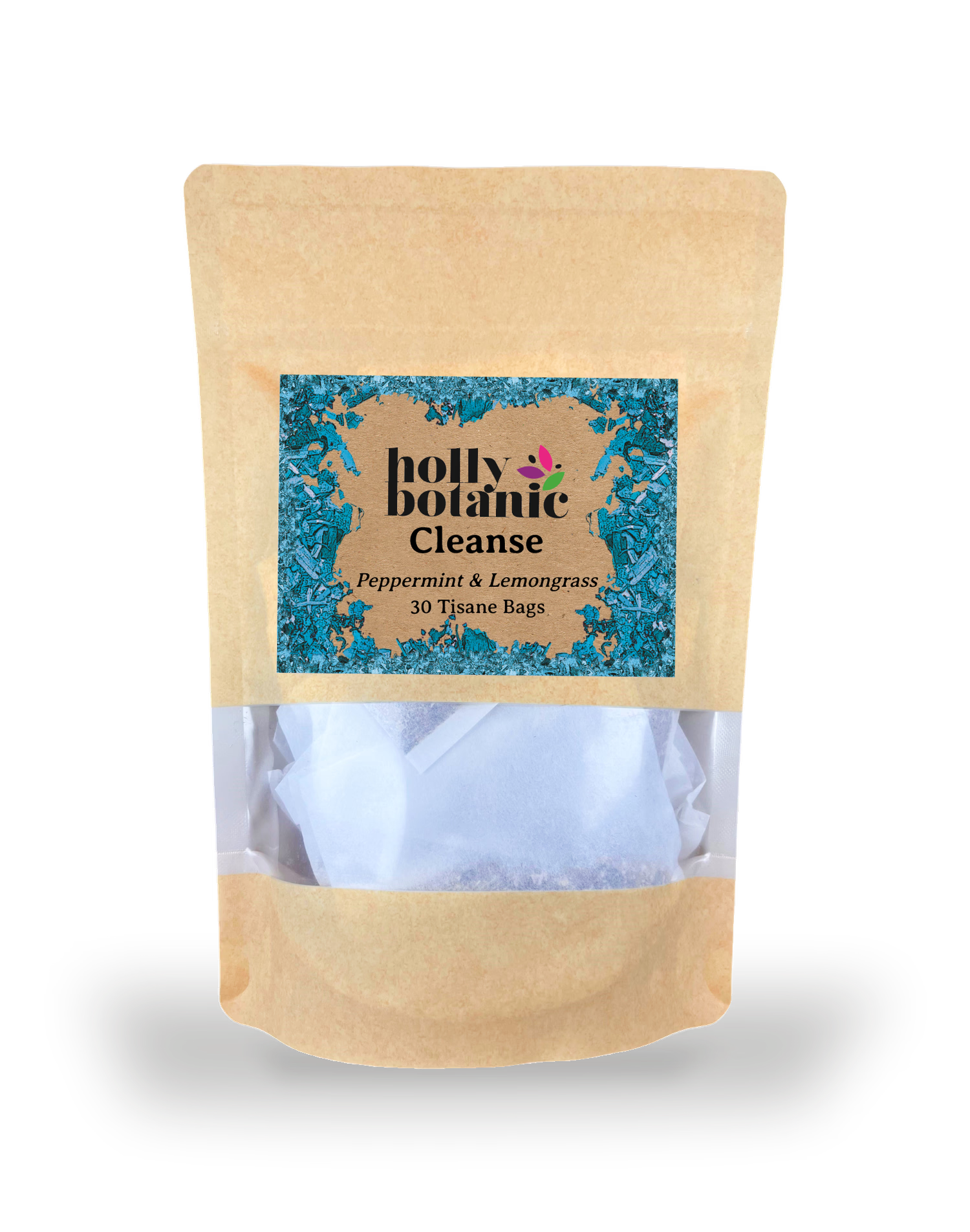 Holly Botanic Cleanse Tisane Peppermint and Lemongrass 30 tea bags, imported from the UK