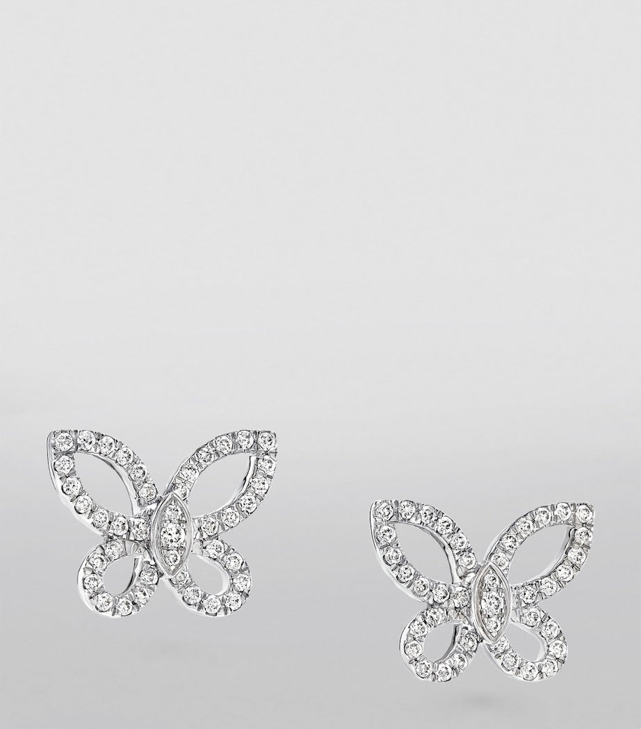 Graff butterfly diamond earrings 18kt white gold, imported from the UK